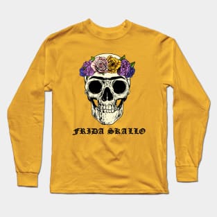 Frida Skallo - Frida Kahlo Sugar Skull Long Sleeve T-Shirt